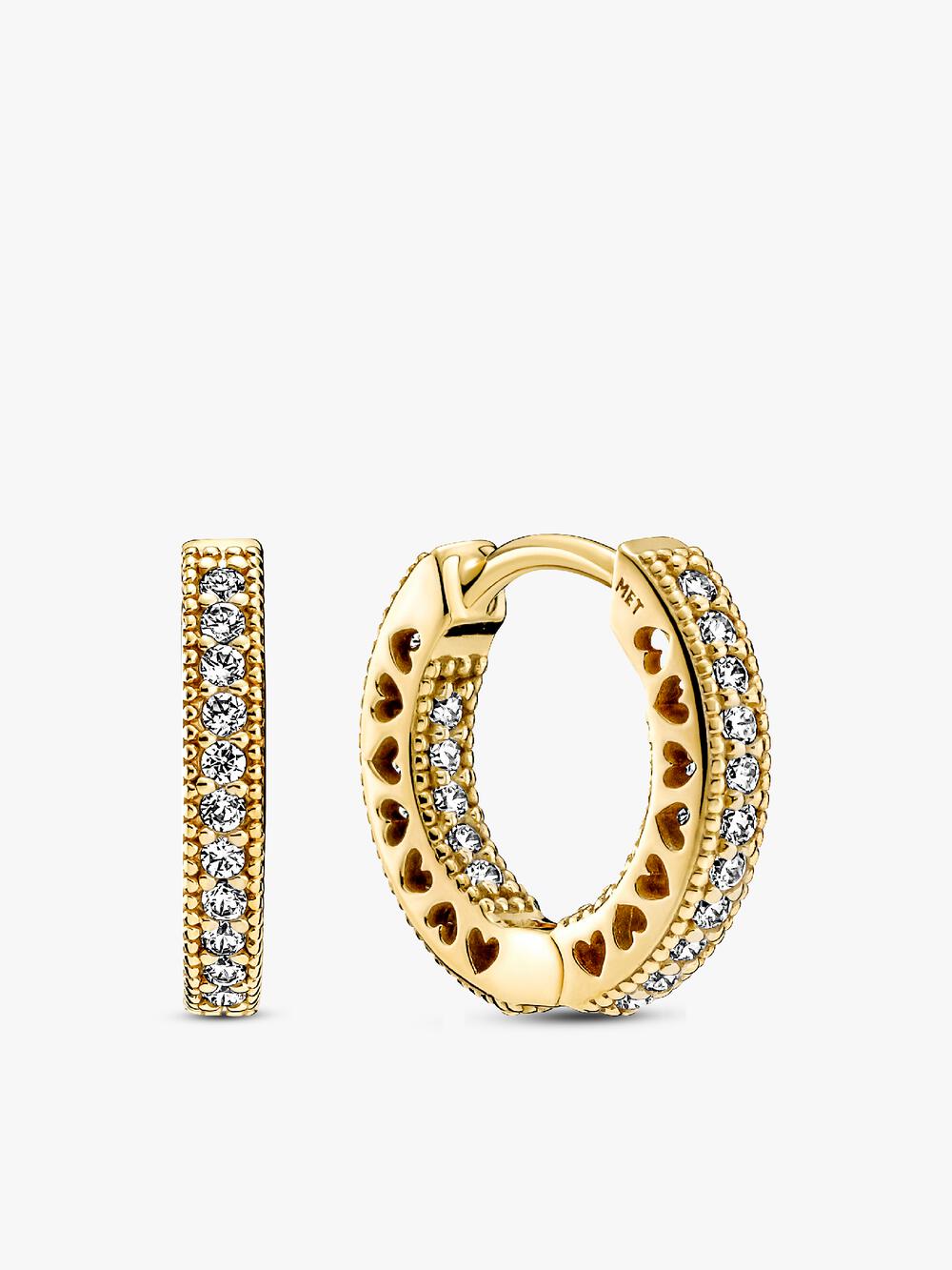 Pavé Heart Hoop Earrings