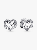 Sparkling Infinity Heart Stud Earrings