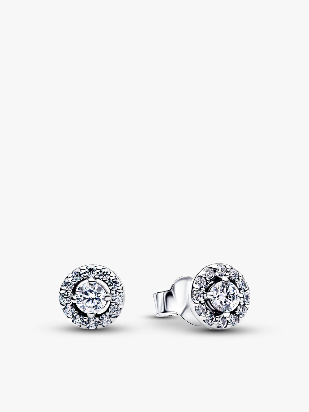 Square Halo Stud Earrings