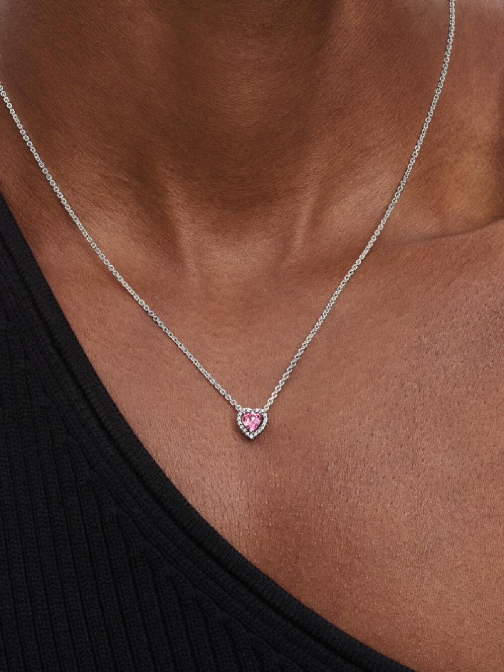 Pink Elevated Heart Necklace