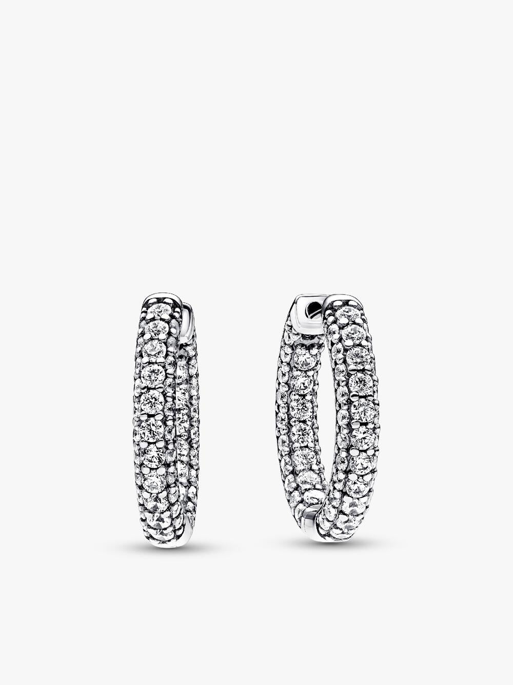 Pavé Heart Hoop Earrings