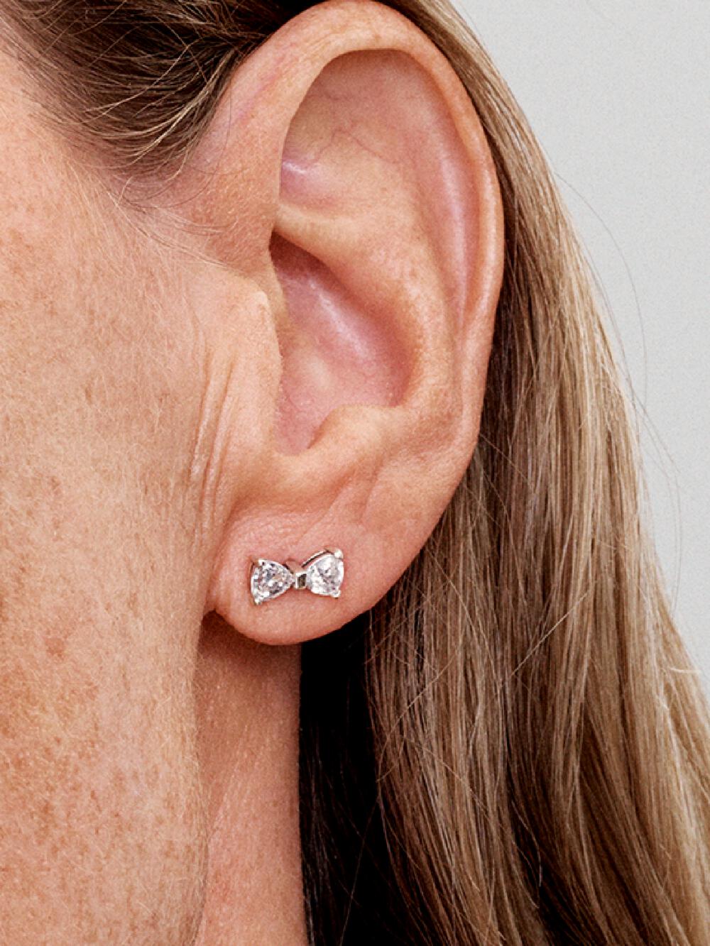 Sparkling Small Bow Stud Earrings