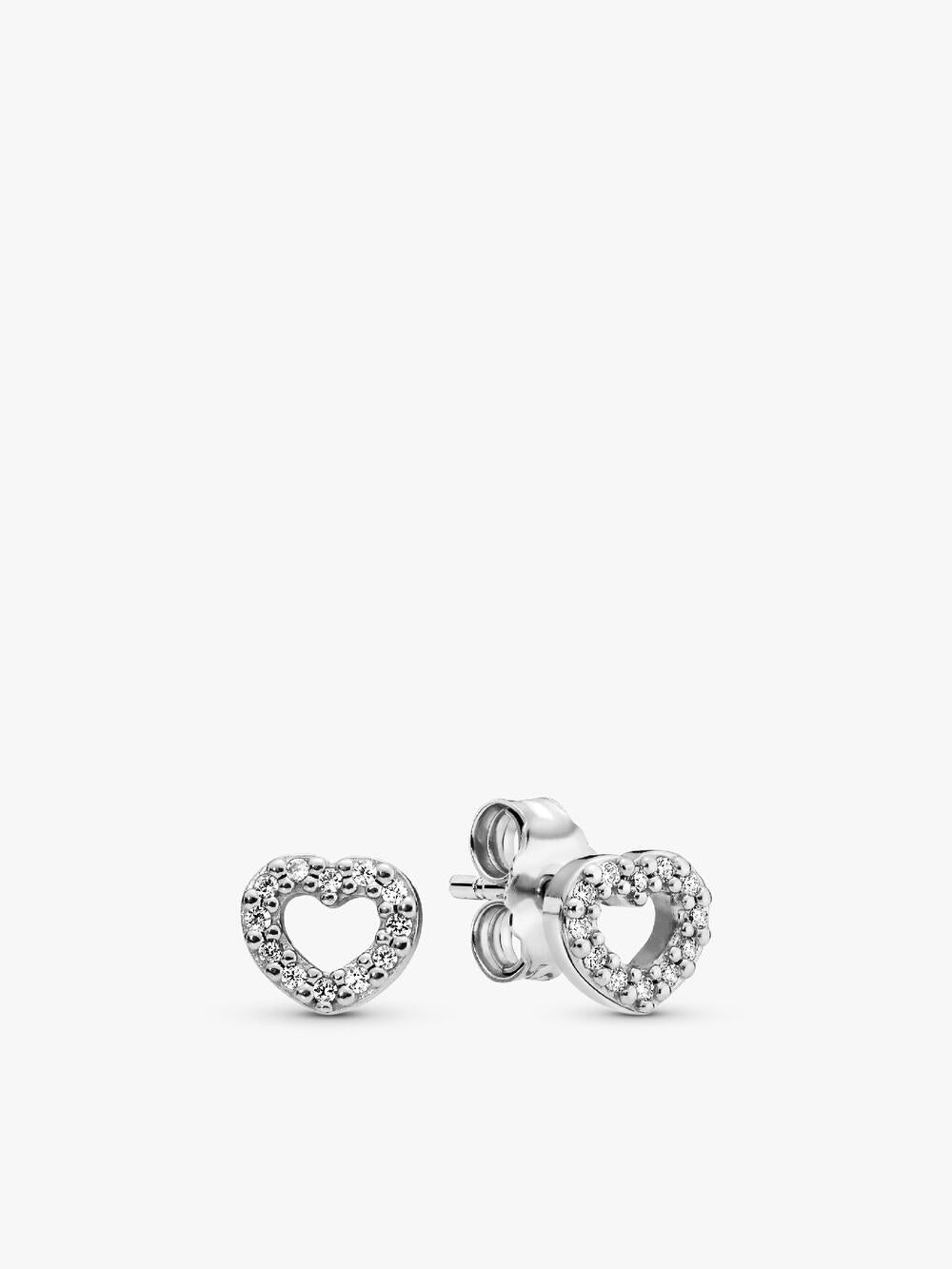 Sparkling Infinity Heart Stud Earrings