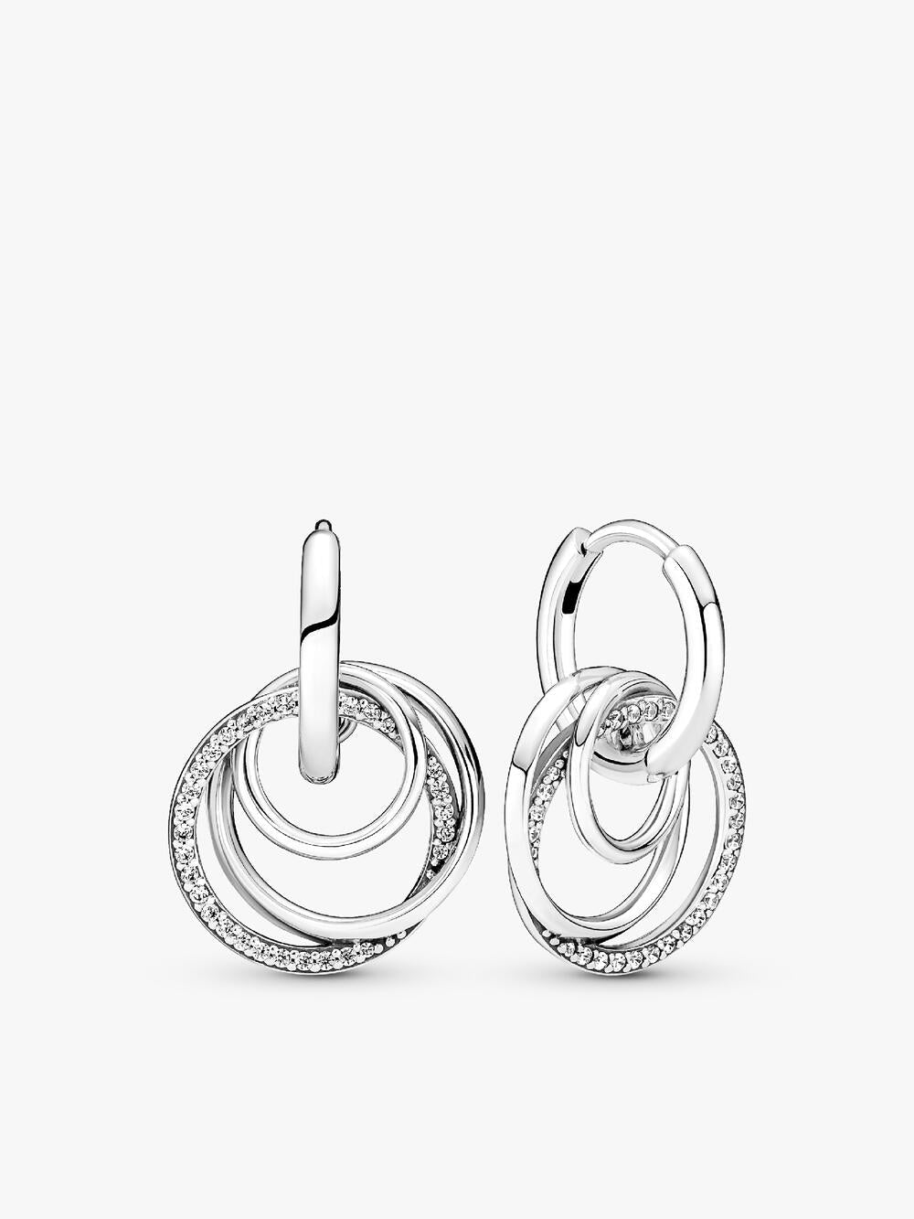 Sparkling Infinity Heart Stud Earrings