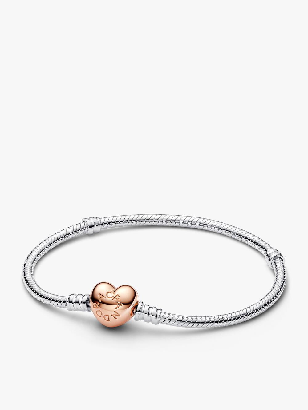 Pandora Moments Heart Clasp Snake Chain Bracelet