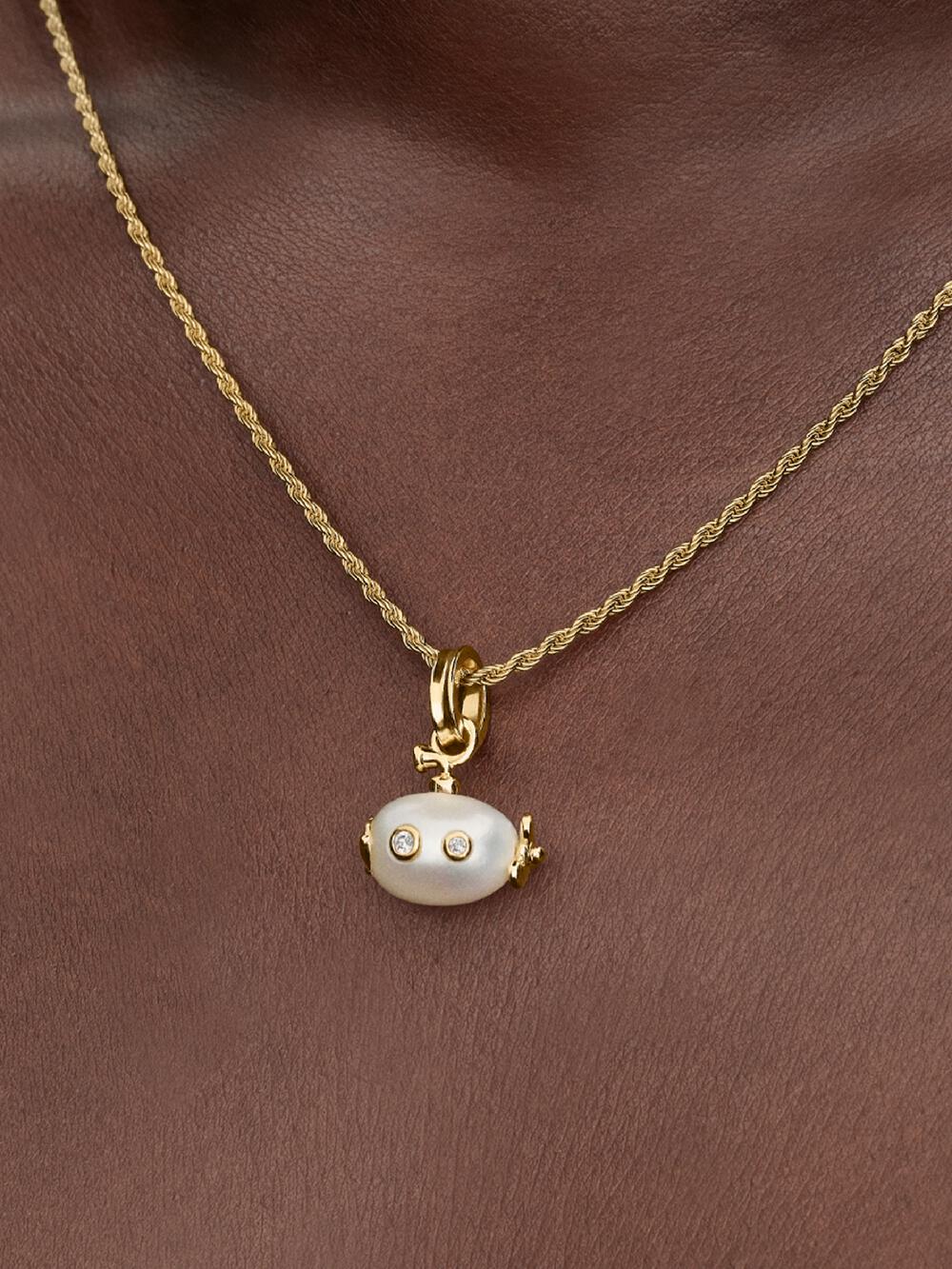 Treated Freshwater Cultured Baroque Pearl Submarine Dangle Charm