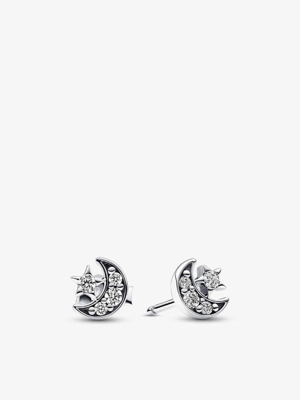 Sparkling Heart Padlock Stud Earrings