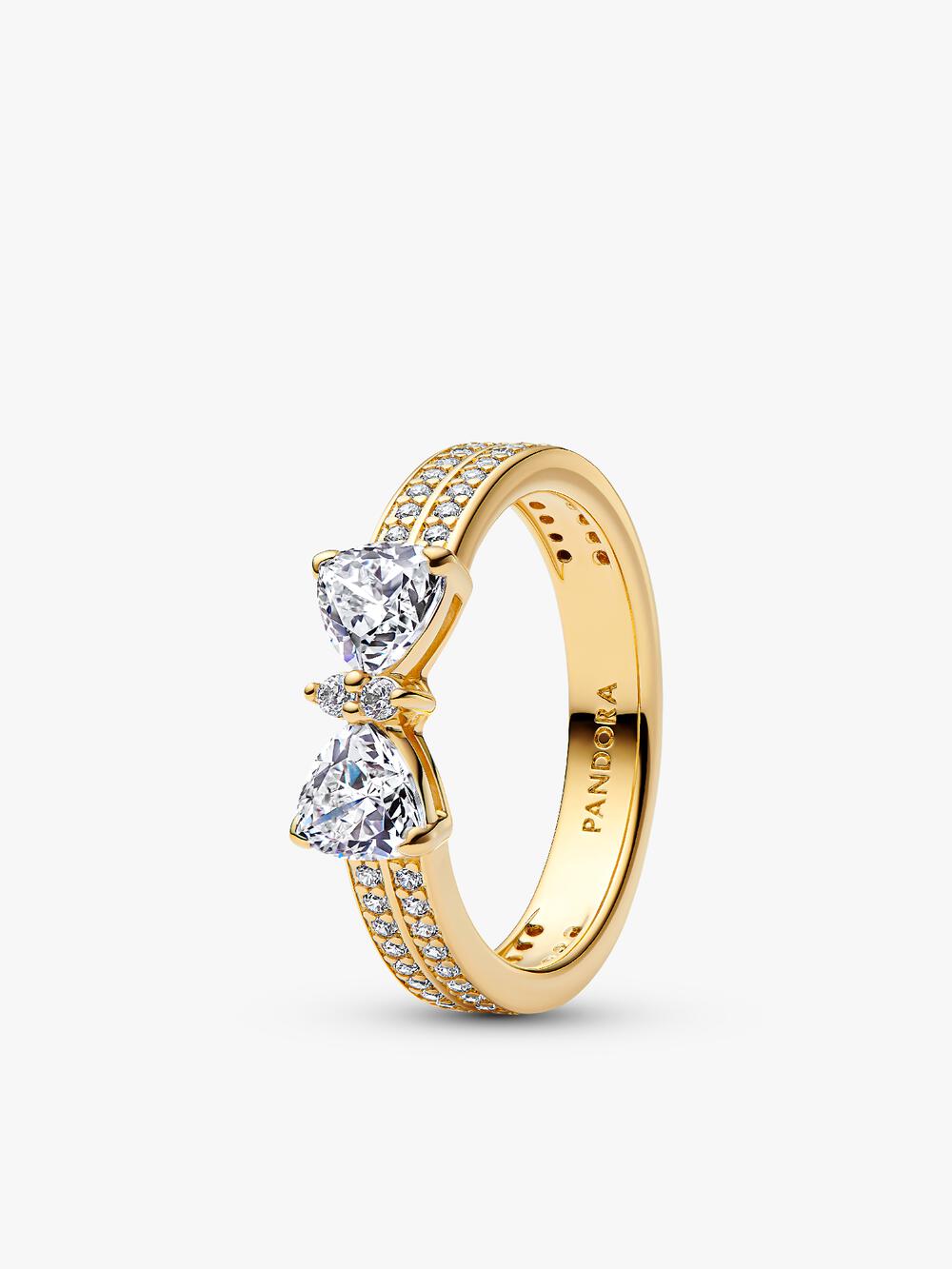 Double Heart Sparkling Ring