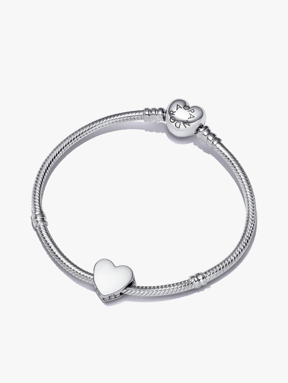Engravable Heart Tag Dangle Charm Bracelet Set