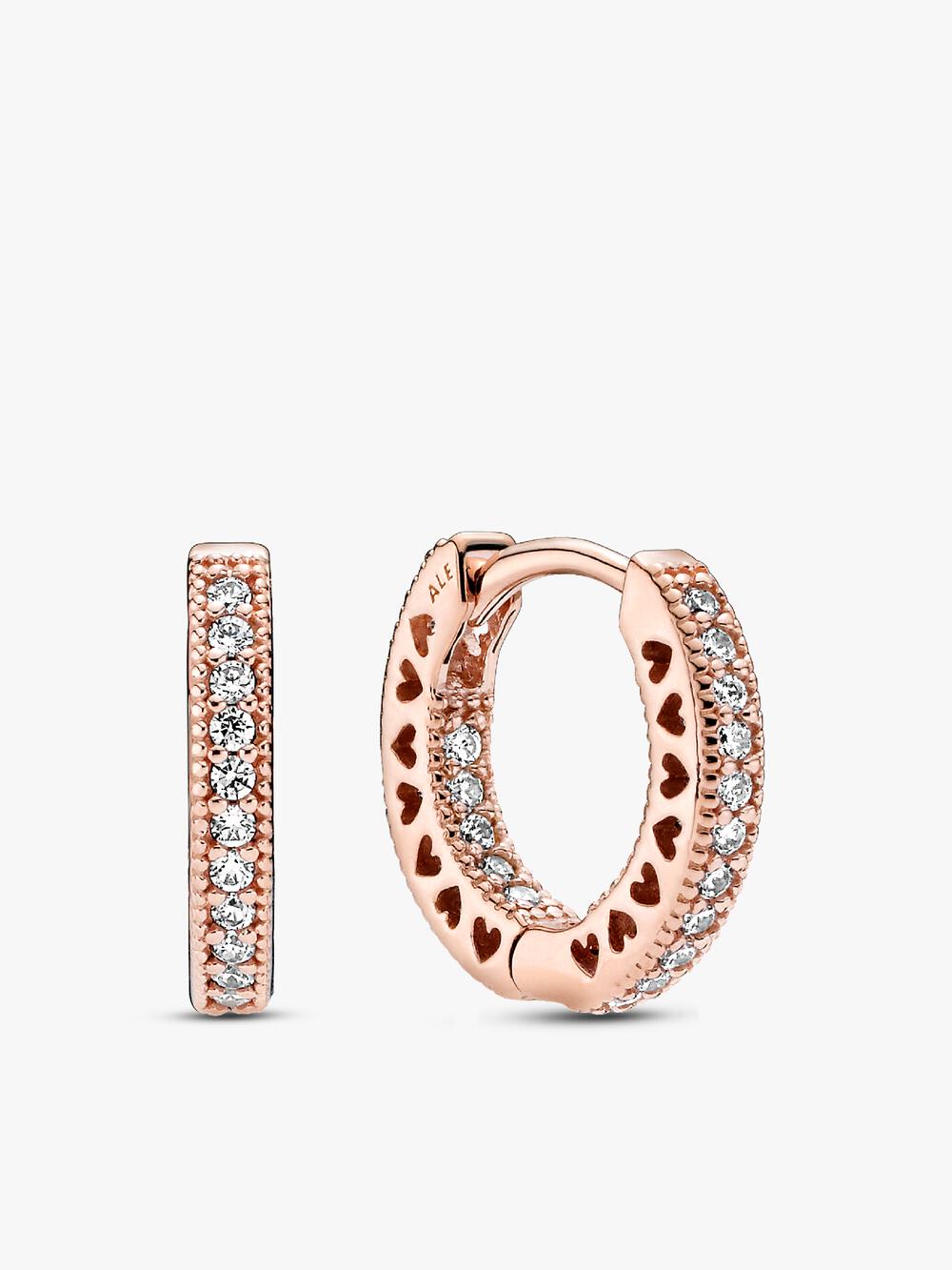 Pavé Heart Hoop Earrings