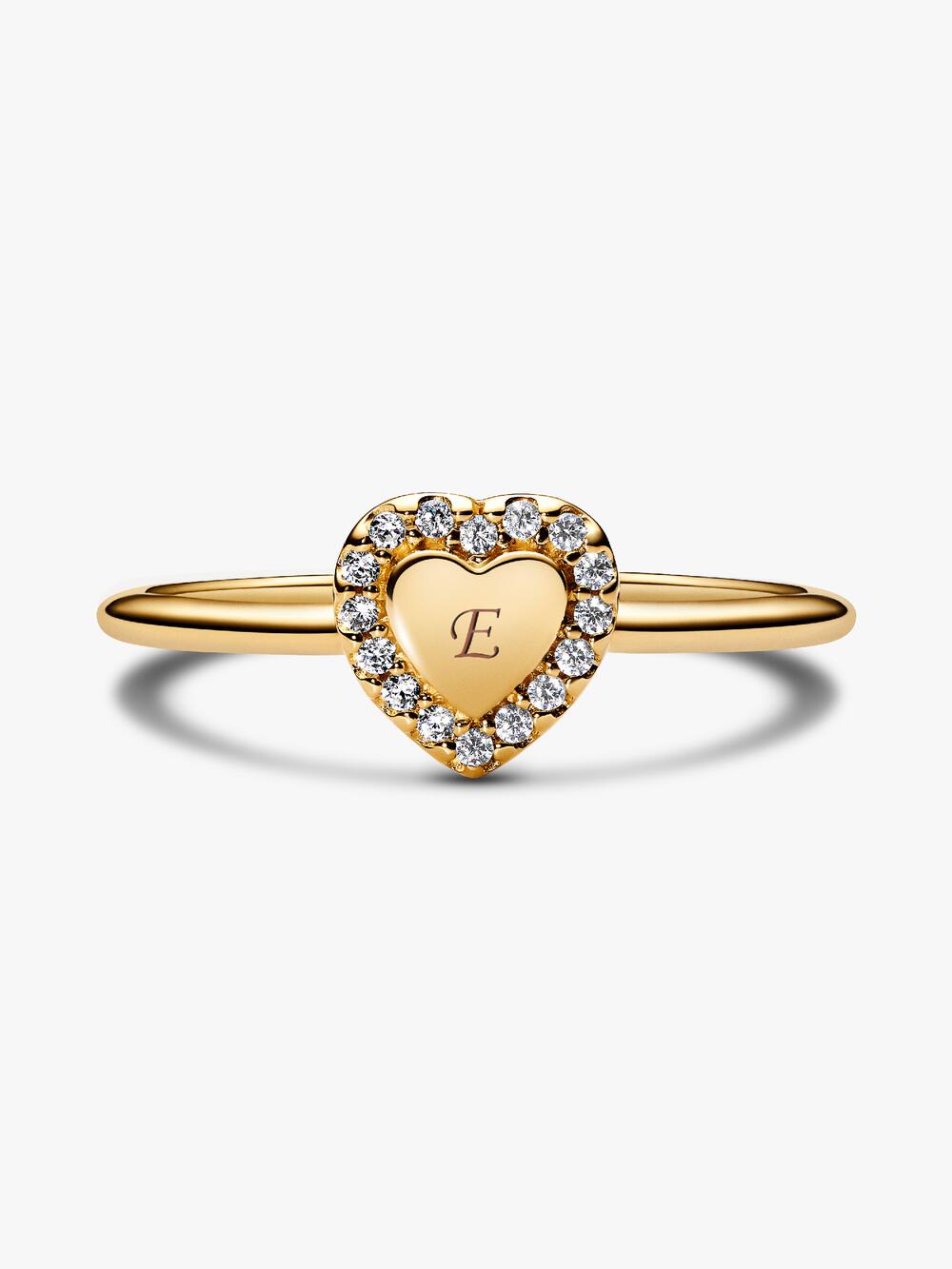 Engravable Heart Halo Ring