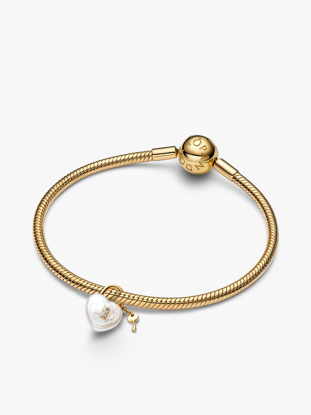 Treated Freshwater Cultured Baroque Pearl Padlock Dangle Charm