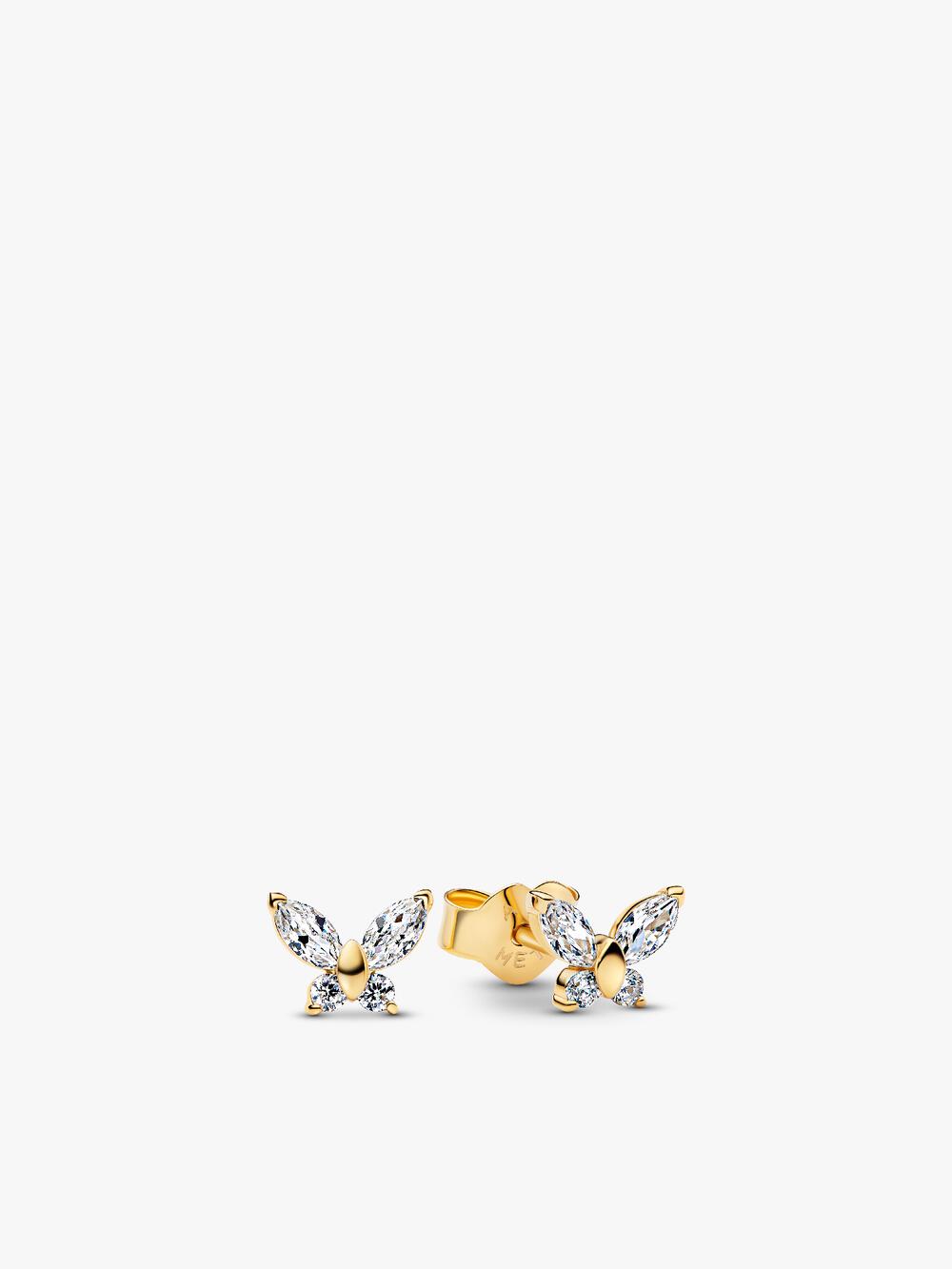 Sparkling Elevated Heart Stud Earrings