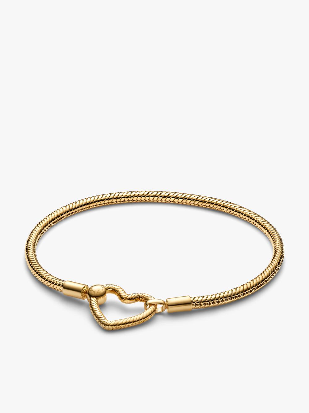 Sparkling Infinity Heart Clasp Snake Chain Bracelet