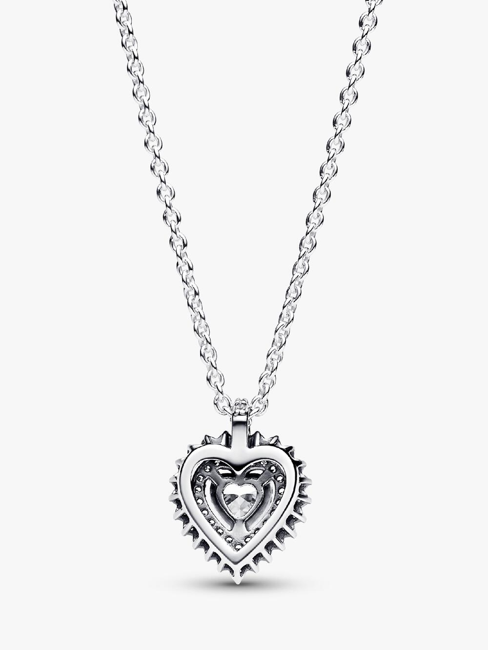 Sparkling Heart Halo Pendant Necklace