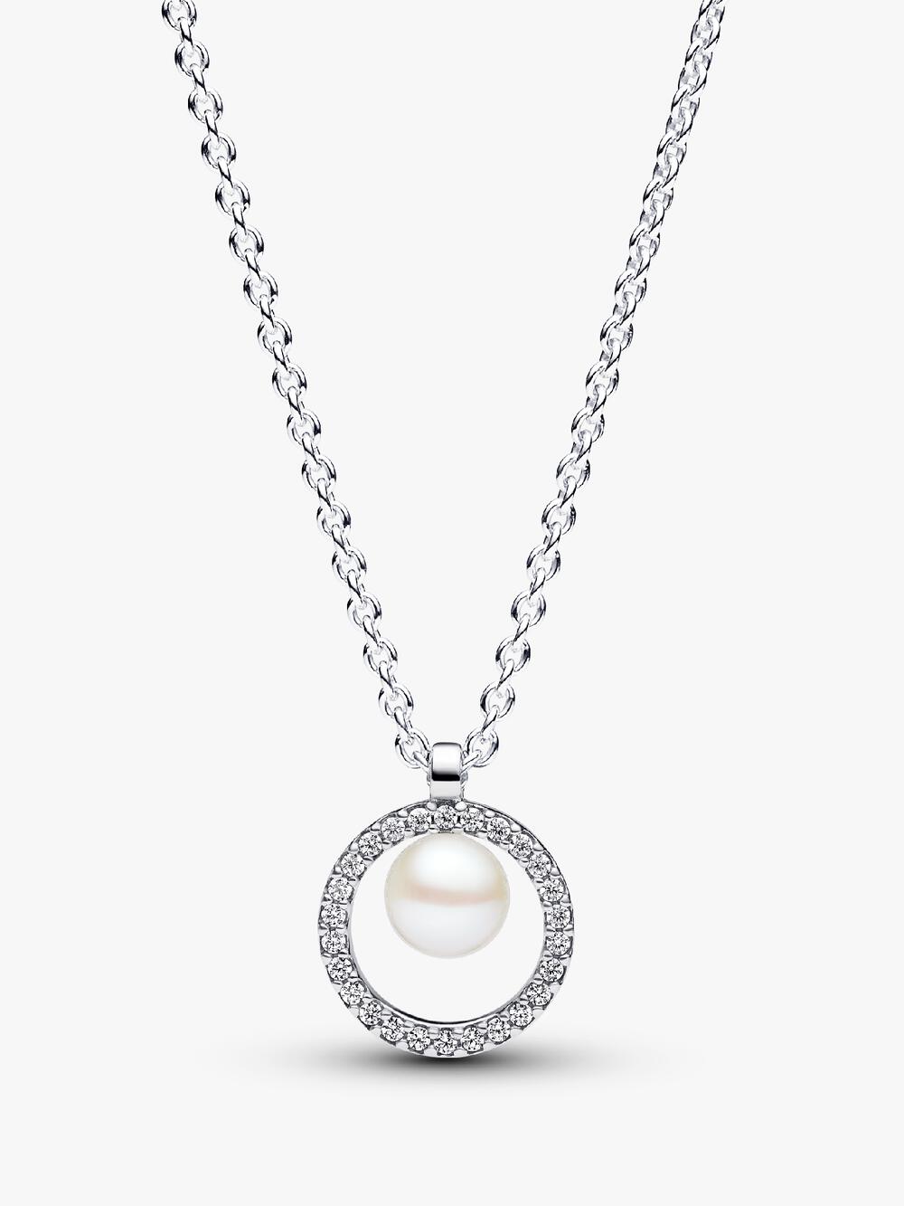 Treated Freshwater Cultured Pearl & Pavé Collier Necklace